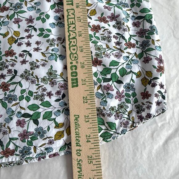 Ann Taylor LOFT Womens long sleeve White Floral Blouse Balloon Sleeves Sz S - Picture 3 of 7